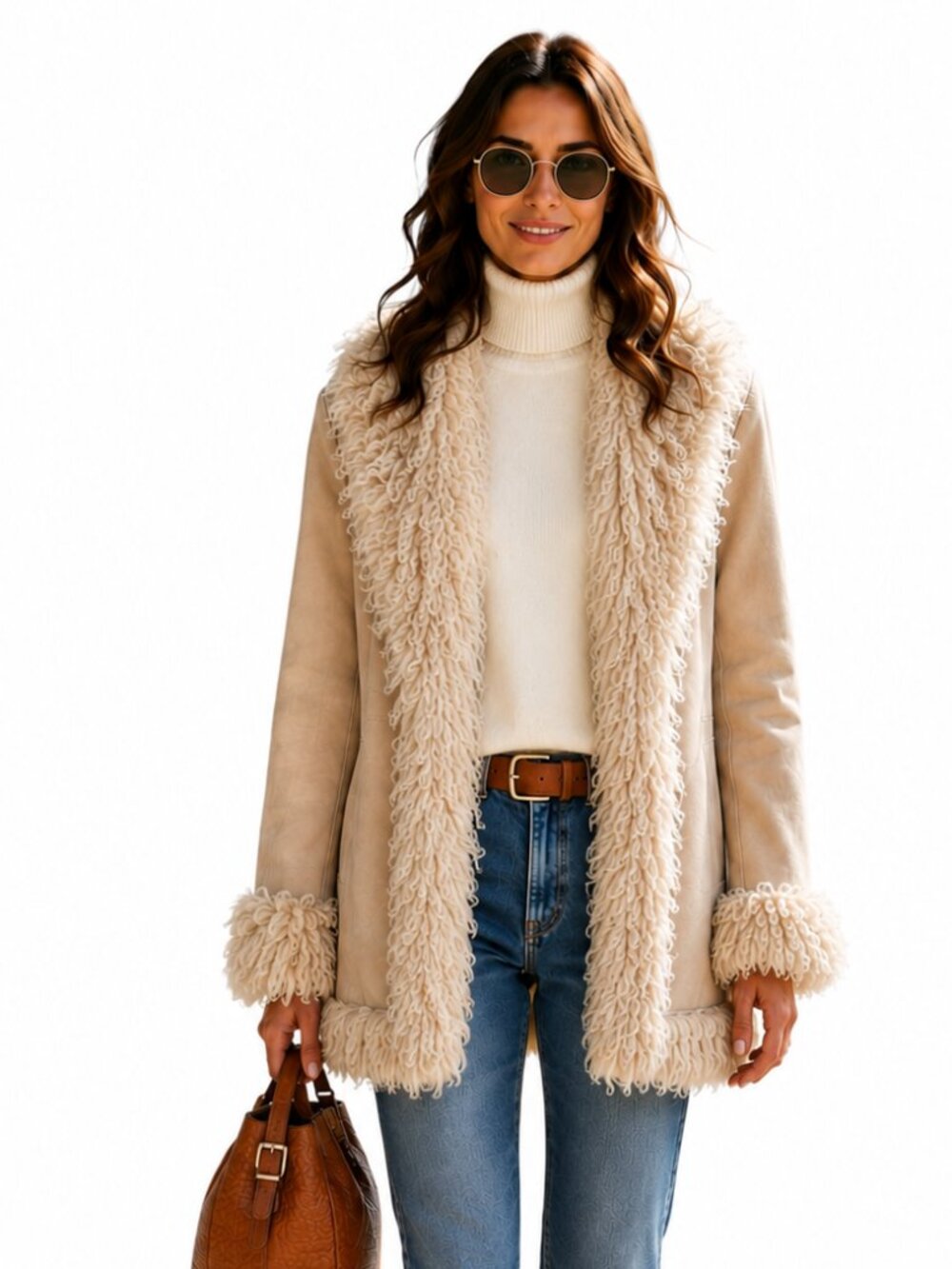 Danier suede jacket PTP 20", real fur trim